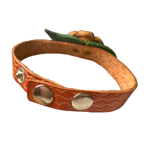 Genuine Leather Bohemian Boho Flower Bracelet Woman’s Jewelry Hippie Vibes - Picture 3 of 7